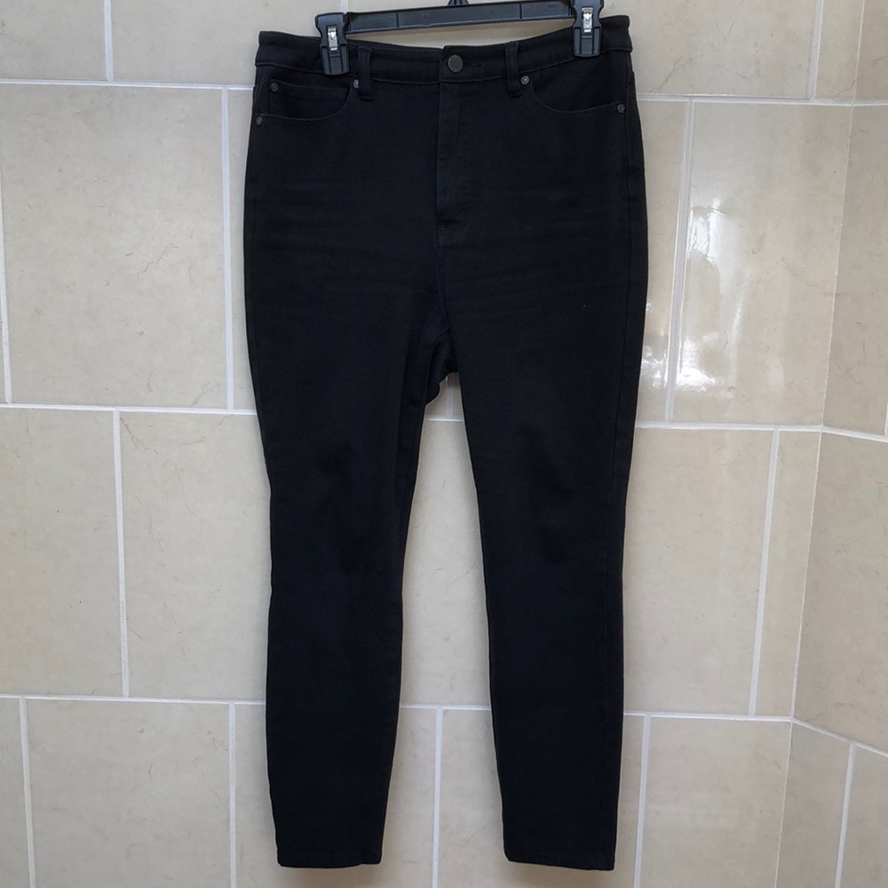 Soft Surroundings Relaxed Slim Ankle Black Jeans Denim Sz 12P High Waisted